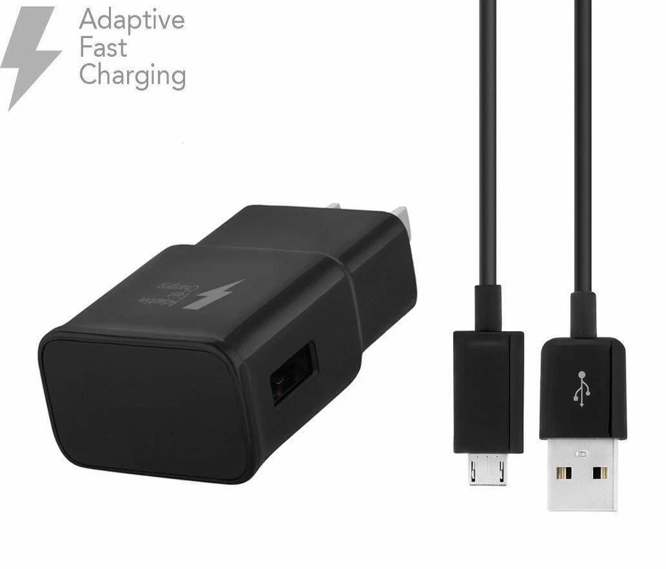 Оригинальное подлинное быстрое зарядное устройство Samsung и кабель Micro USB для Galaxy Halo, J2, A6 - Изображение 2 из 4