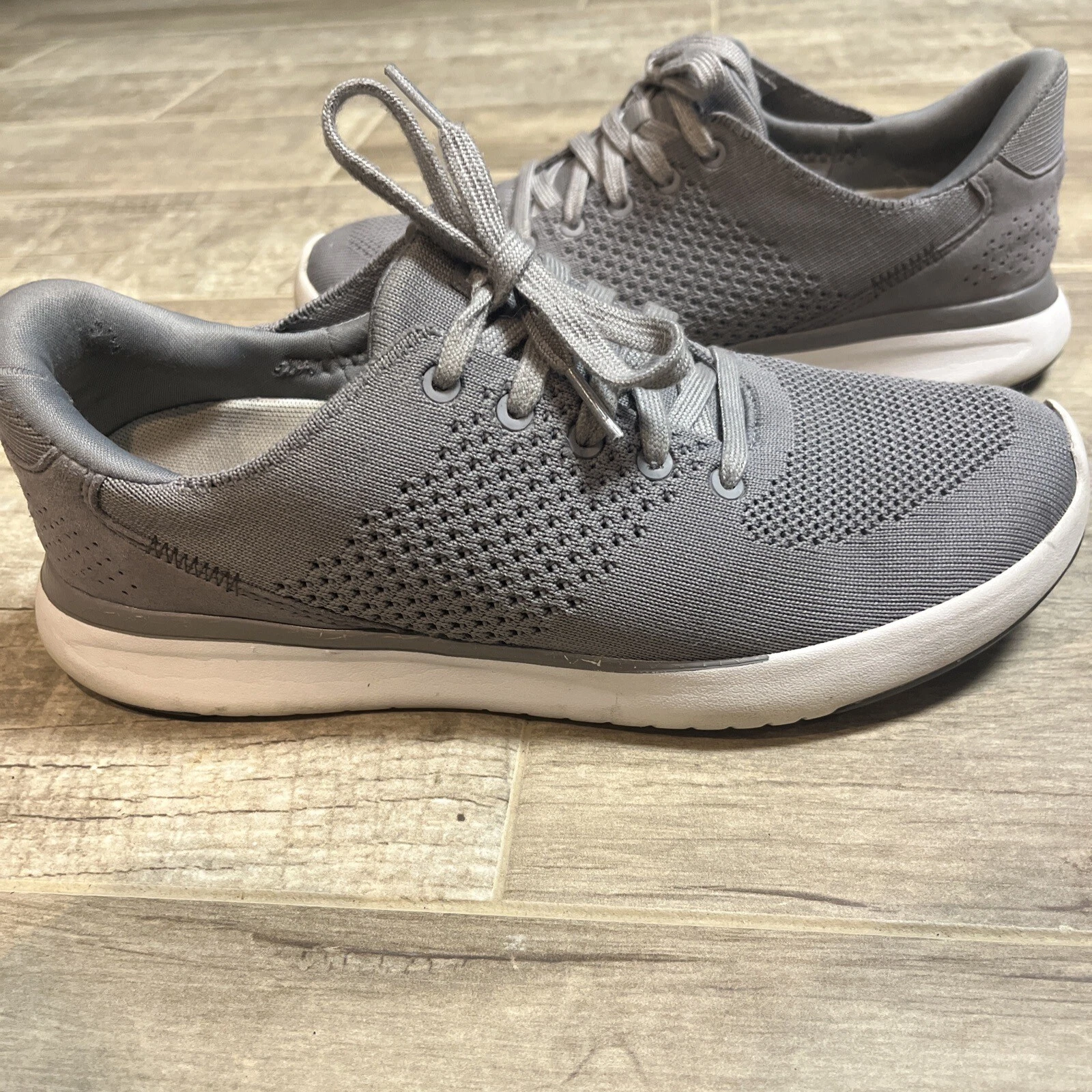 KIZIK Lima Mens Sz 7 Women’s Sz 8.5 Sneakers Gray Knit Handsfree Lace Up Slip On
