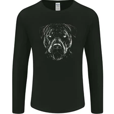 A Monochrome Pitbull Dog Mens Long Sleeve T-Shirt