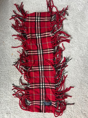 Burberry 100% Cashmere Nova Check Scarf - 52” - Red, Classic Plaid - Excellent - 第 4/5 張圖片