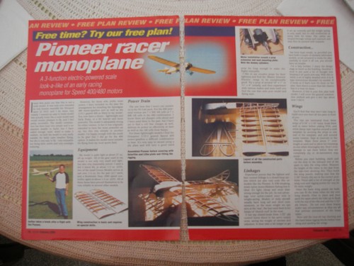 RC Model World Plans of the Pioneer Racer a semi scale model 48" wingspan - Picture 3 of 4