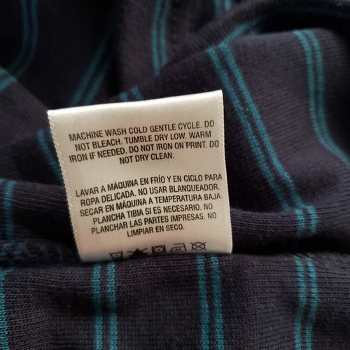 Big Men's Basic Editions 3XL Blue Striped LS 3 Button Knit Pullover Sweatshirt - Picture 9 of 9