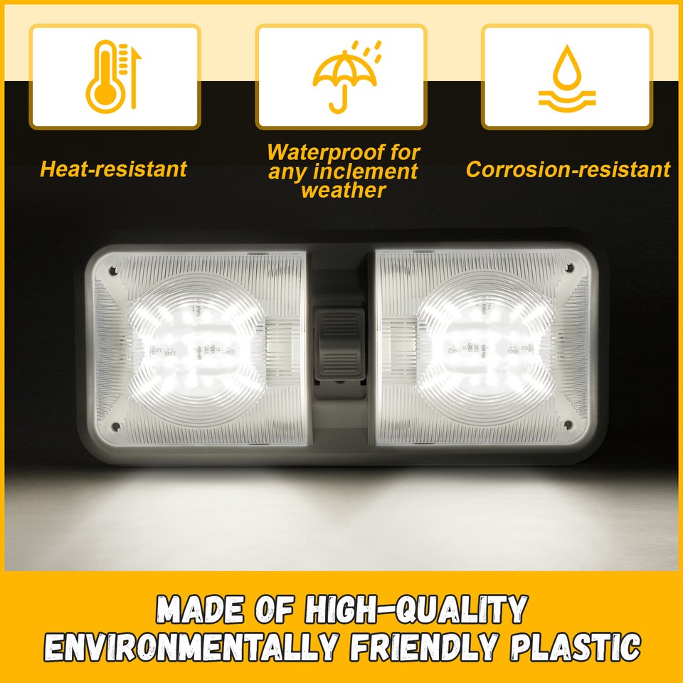 5-Pack 12V LED RV Ceiling Dome Lights For Camper Trailer – Single Dome, Easy Install