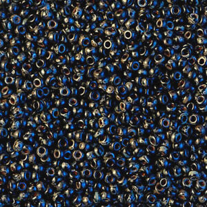 15 Grams Japanese seed Miyuki Opaque Dark Teal Picasso Glass Seed Beads 