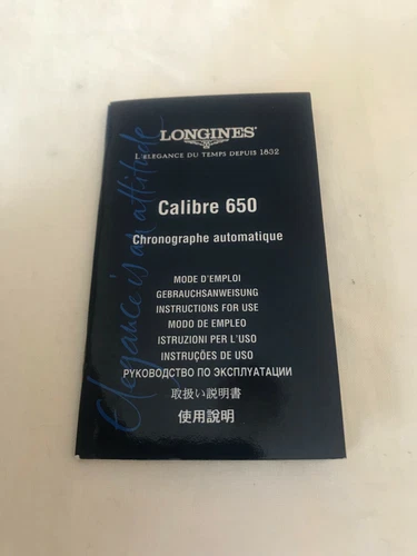 LONGINES Chronograph Automatic Cal. 650 Instruction Booklet NOS