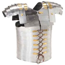 Roman Soldier Body Armour Replica LARP Silver Steel vidaXL