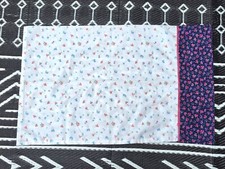 Handmade pillowcase queen size French Seam flowers floral victorian navy blue