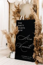Black Acrylic Wedding Welcome Sign - Wedding Decor-Customized Signage