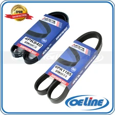 EPDM Fits Nissan Sentra 2000-2006 1.8LAlter​nator-A/C-PS-WP Drive Belt Set 2 pcs