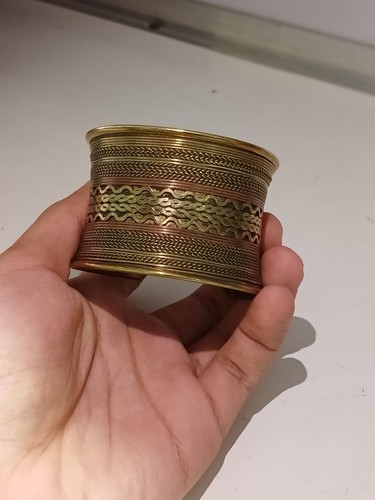 Ancient Egyptian Style Wide Copper Bracelet Handcrafted From Ancient Copper . - Picture 4 of 7