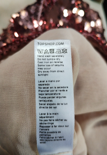 TOPSHOP PINK SEQUIN CROP TOP FESTIVAL PARTY SIZE UK 8 EU 36 - Picture 7 of 10