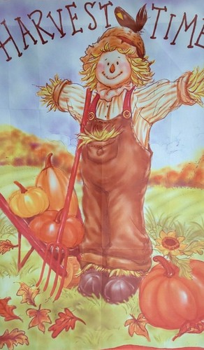 Halloween Fall Thanksgiving Fabric Scarecrow Wall Hanging Door Hanging Yard Flag - Picture 2 of 4