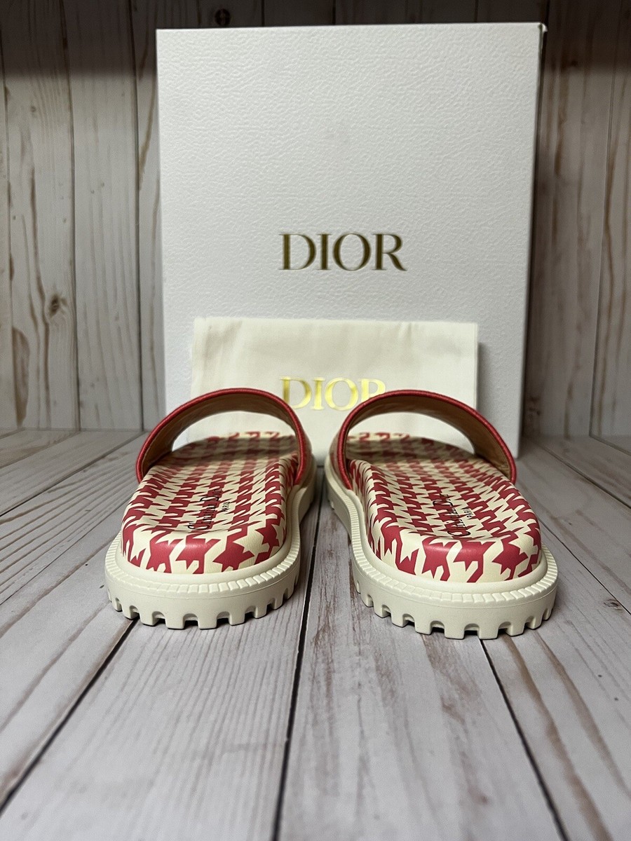 Christian Dior Dway Embroidered Slide Sandal Peony Pink Sz Christian Dior Dway Embroidered Slide Sandal Peony Pink Sz