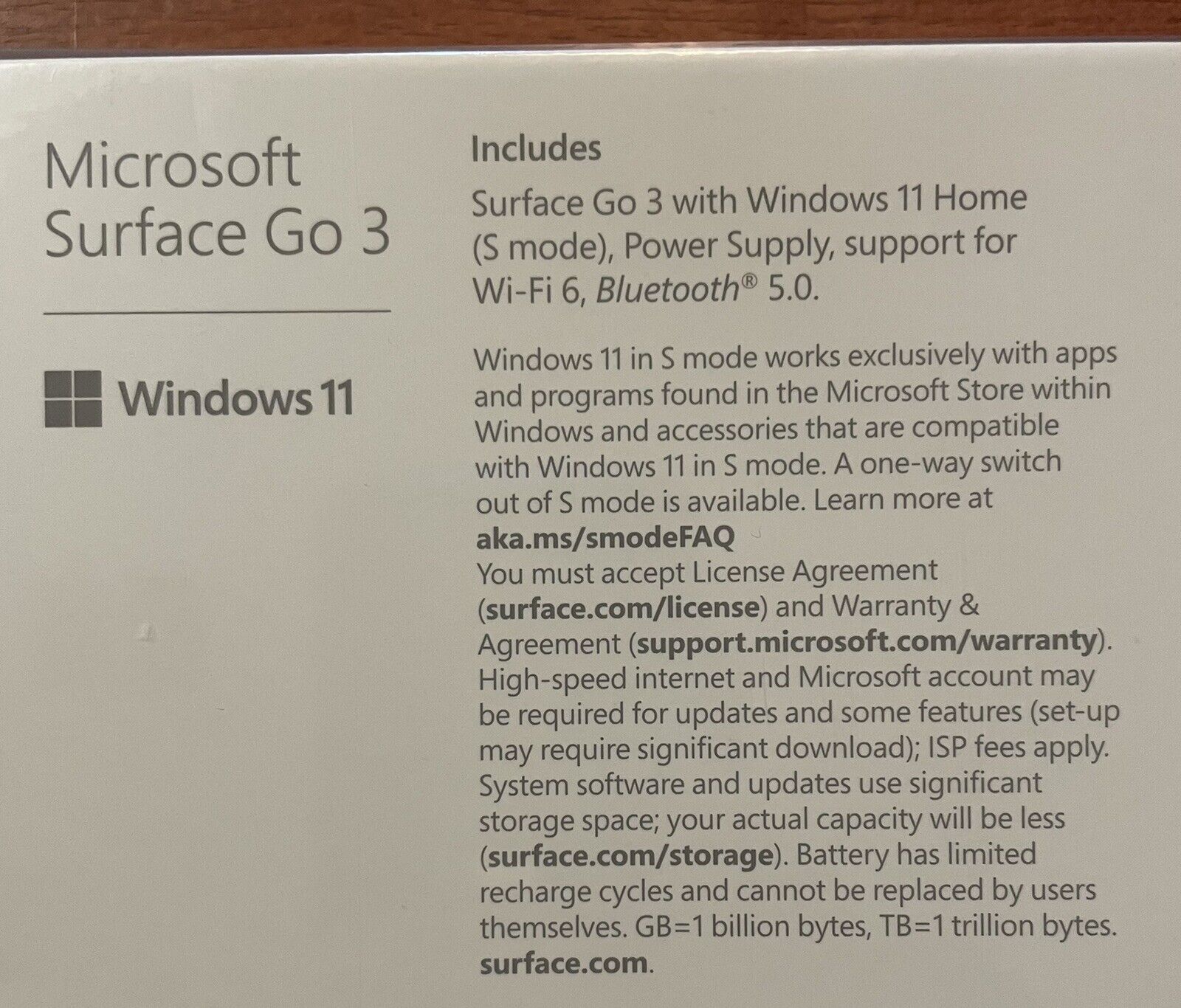 Microsoft Surface Go 3 64GB New/Sealed