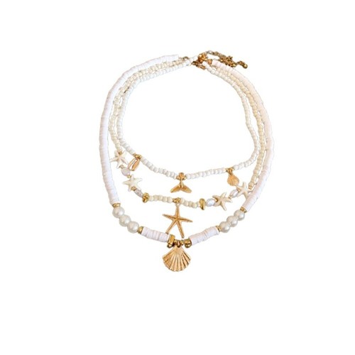 Starfish Clavicle Chain Women Conch Shell Beads Necklace Girls - Picture 9 of 17