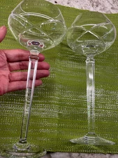 2 LOUISE KENNEDY  TIPPERARY Crystal SEA ASTER Wine Glasses 9.5" New NWOT