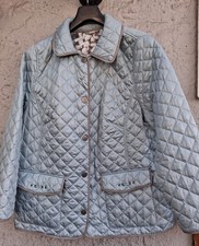 Barbara Lebek Damen Wendejacke Gr.  48 eisblau / weiss-taupe-grau Neuwertig 