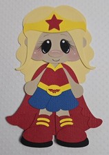 Wonder Woman Kid Blonde Hair. Scrapbook, Card making Paper Piecing