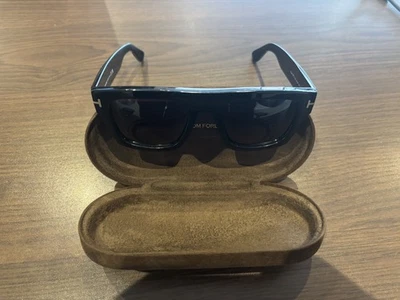 TF711 01A Black Square Sunglasses Plastic Frame - Image 1 of 4