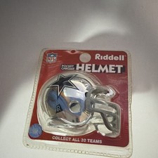 Riddell NFL Dallas Cowboys Silver Chrome Pocket Helmet Collectible Football