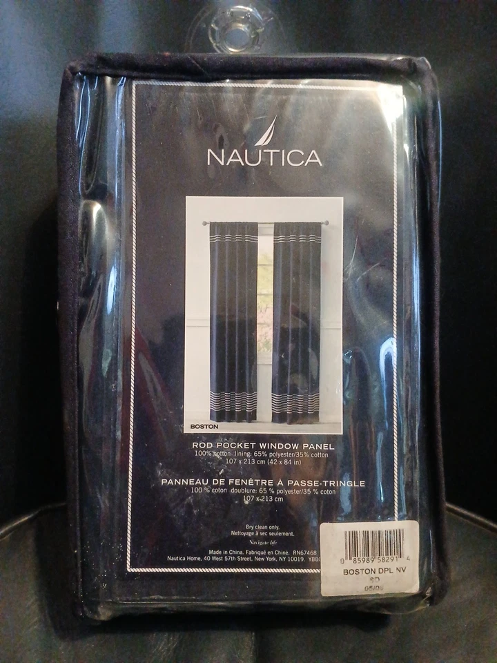 Cortina panel ventana cortina bolsillo barra Nautica 42x84  Foto 2 de 4