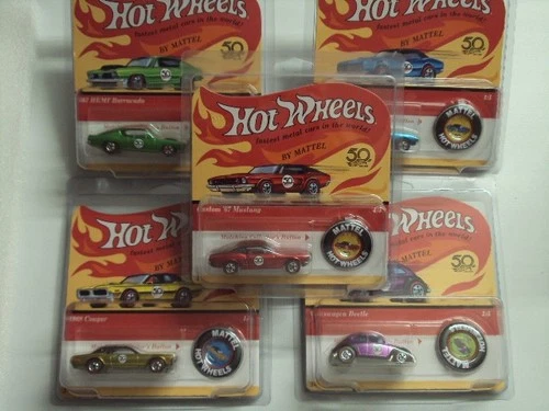 Hot Wheels 2018 50th Anniversary Redline Set of 5 Replicas Unpunched Cards