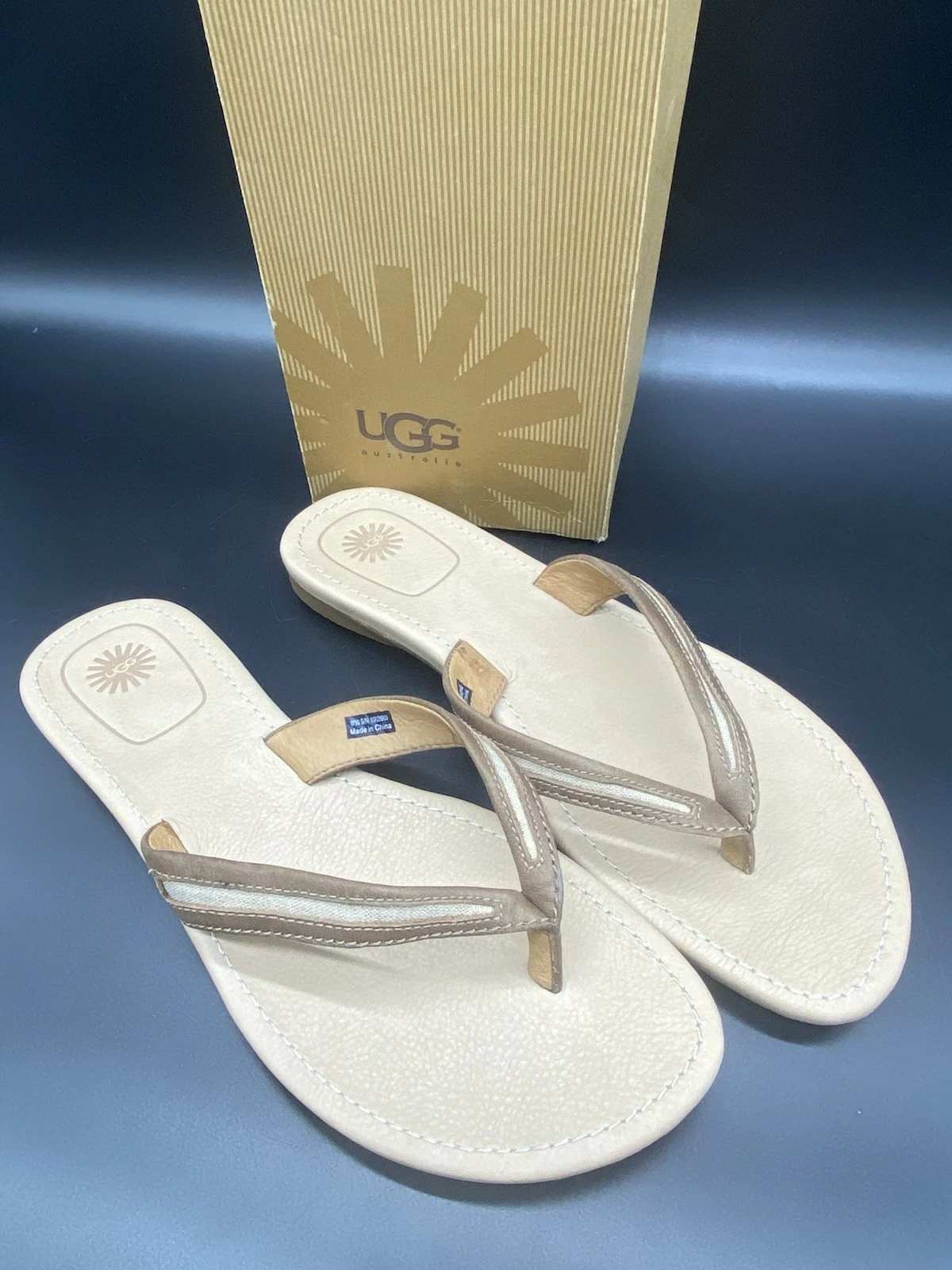 Sandali donna Uggs nuovi con scatola taglia 10 Elyza colore castagno