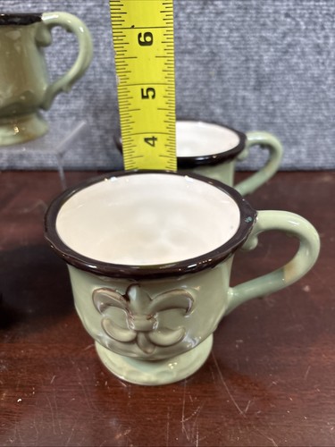 Juego de tazas de café ACKUSA Casa Vero Fleur De Lis ~ verde salvia - Imagen 4 de 6