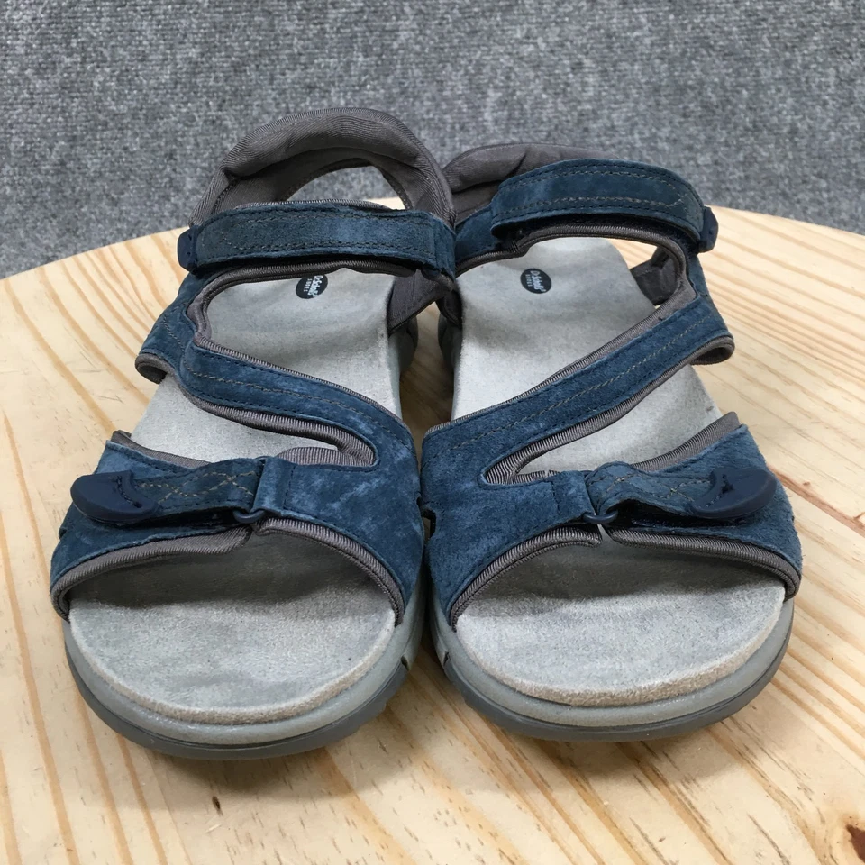 Sandalias Dr. Scholls para mujer 9,5 M Adelle con cordones de cuero azul cómodas punta abierta Foto 4 de 4