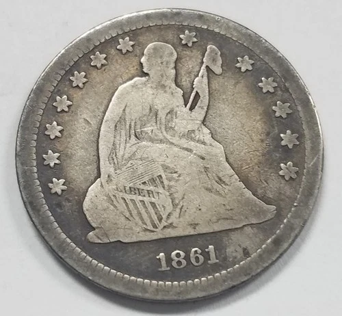 1861 Seated Liberty 25 c Quarter | Fine | Philadelphia | Liberty Quarter