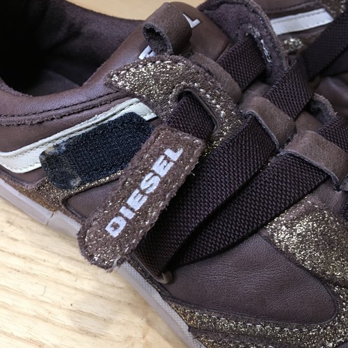 Zapatos Deportivos Diesel Para Mujer 7.5 Cuero Marrón Brillo Sin Cordones - Imagen 14 de 20