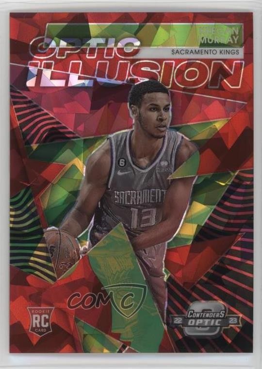 2022-23 Panini Contenders Optic Illusion Red Wave Prizm Keegan Murray #22 ne1