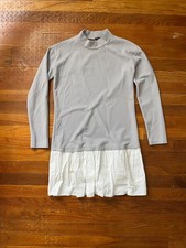 Boohoo made in italy drop waist mock neck long sleeve layered mini dress size 6