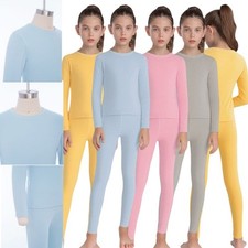 Unisex Kids Outfits Elastic Waistband Set Top Suit With Pants Round Neck Girls