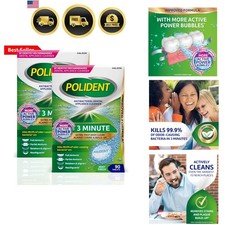 3 Minute Antibacterial Dental Appliance Cleanser Tablets, 90 Count 2 Pack