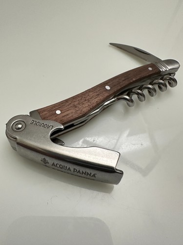 Laguiole Bee ACQUA PANNA S. PELLEGRINO Waiters Corkscrew Wine Key Opener
