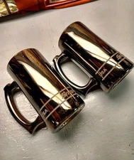 Set of 2 Snap-on Tools Glass Beer Mugs 9/16 Chrome Bronze Wrapped Socket 12oz 