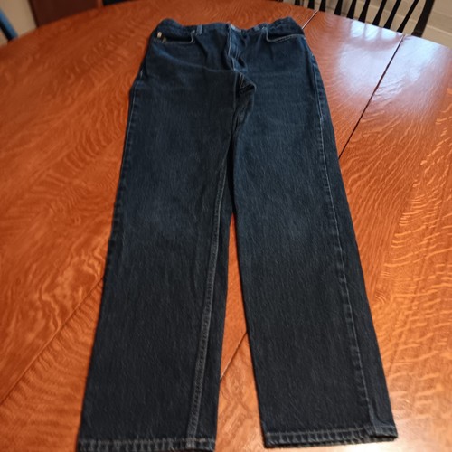 Lands End Jeans Womens 12T TALL Blue Denim Straight High Rise Dark Wash 31x32.5 - Picture 3 of 12