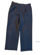 Braggi Louis Raphael Dress Pants Mens 36X30 Black Pleated Business Career Slacks