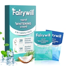 Fairywill 42PCS Teeth Whitening Strips Bleaching Strips Dental Tooth Whitener