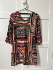 Tu Womens Multicoloured Batik Patterned mini dress, Hippy, Size 10