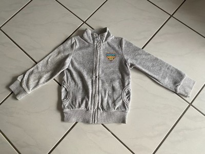 Modis Jacke Sommerjacke Kragen Pullover Grau Mädchen Herz Glitzersteine  104 TOP