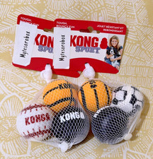 KONG 6-Pack SMALL SPORT ASSORTED BALLS Tough Bouncy Dog Toy New -FREE SHIPPING-