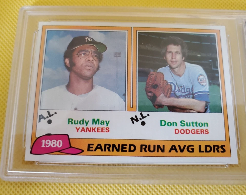 1981 TOPPS #7 DON SUTTON/RUDY MAY DODGERS/YANKEES  FGS GEM MINT 10 - Image 4 of 4