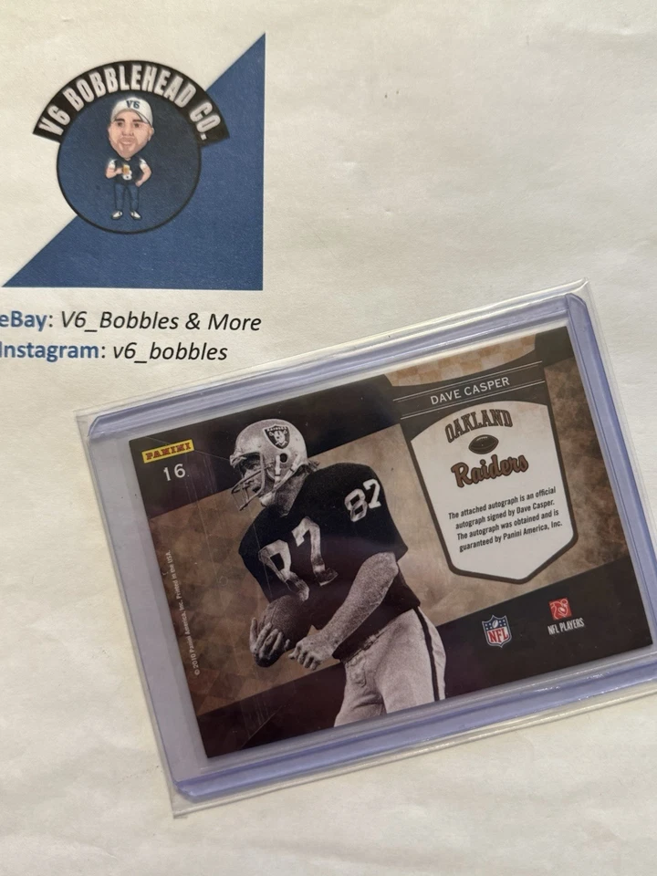 2010 Playoff Contenders #16 DAVE CASPER Auto - SP - Raiders - NFL HOF NM - Image 2 of 2