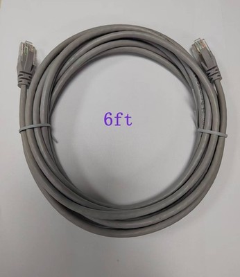 CAT5 Ethernet LAN RJ45  Network Patch Cord, gray 6 ft