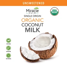 Miracle Palm Organic Aseptic Coconut Milk 18% Fat - Unsweetened  20kg (44lb) Bag