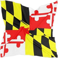 "PMAIHNAS Women's Fashion Silk Scarf Maryland Flag Square Satin Headscarf Neck..