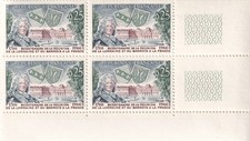🦬Timbre France N°1483 en Bloc de 4 - Luxe ** - Bicent de la réunion - 1966🦬