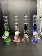2 Piece FREEZABLE Glycerin Thick High Quality Glass Beaker Bong Water Pipe 12"